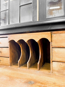 An Early 19th Century Ebonized English Secretary Bookcase