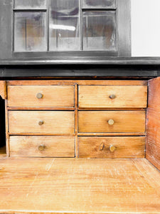 An Early 19th Century Ebonized English Secretary Bookcase