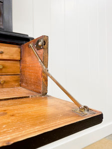 An Early 19th Century Ebonized English Secretary Bookcase