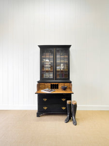 An Early 19th Century Ebonized English Secretary Bookcase