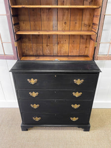 An Early 19th Century Ebonized English Secretary Bookcase