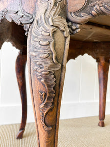 An Antique Belgian or French Louis XV Oak Side Table with Marble Top 18th Century