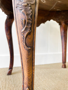 An Antique Belgian or French Louis XV Oak Side Table with Marble Top 18th Century