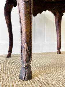 An Antique Belgian or French Louis XV Oak Side Table with Marble Top 18th Century