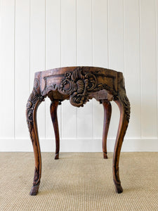 An Antique Belgian or French Louis XV Oak Side Table with Marble Top 18th Century