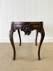 An Antique Belgian or French Louis XV Oak Side Table with Marble Top 18th Century