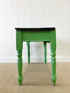 Antique English Country Painted Pine Console Table or Desk c1890
