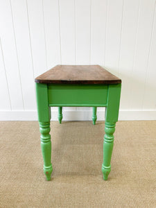 Antique English Country Painted Pine Console Table or Desk c1890