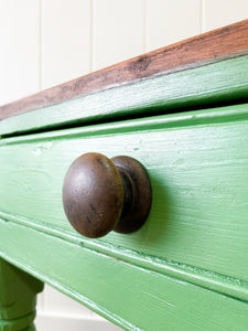 Antique English Country Painted Pine Console Table or Desk c1890
