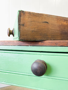 Antique English Country Painted Pine Console Table or Desk c1890