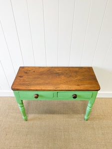 Antique English Country Painted Pine Console Table or Desk c1890