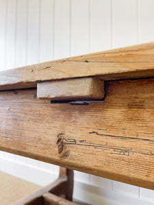 Antique French Country 7ft Pine Refectory Style Table