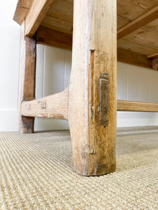 Antique French Country 7ft Pine Refectory Style Table