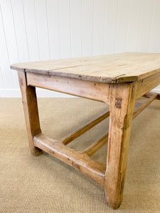 Antique French Country 7ft Pine Refectory Style Table
