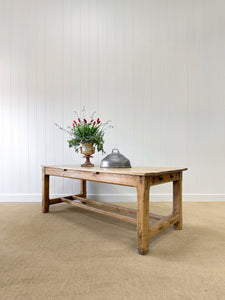 Antique French Country 7ft Pine Refectory Style Table