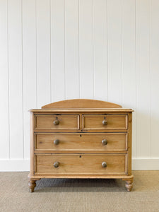 An Antique English Light Pine Chest of Drawers Dresser c1890 with Gallery