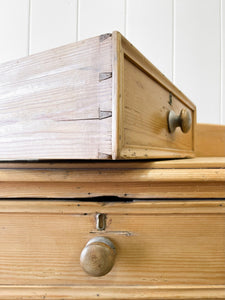 An Antique English Light Pine Chest of Drawers Dresser c1890 with Gallery