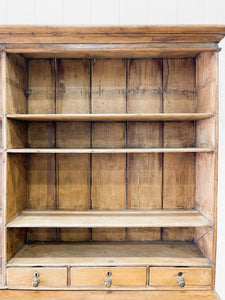 An Early 19th Century Pine Welsh Dresser or Cupboard with Chamfered Corners
