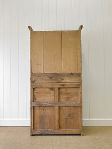 A Shallow 19th Century Pine Kitchen Cupboard or Bookcase