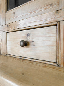 A Shallow 19th Century Pine Kitchen Cupboard or Bookcase