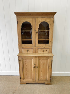 A Shallow 19th Century Pine Kitchen Cupboard or Bookcase