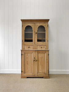 A Shallow 19th Century Pine Kitchen Cupboard or Bookcase
