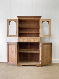 A Shallow 19th Century Pine Kitchen Cupboard or Bookcase