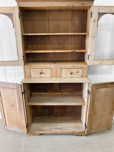 A Shallow 19th Century Pine Kitchen Cupboard or Bookcase