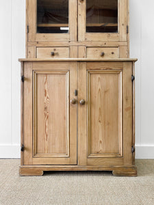 A Shallow 19th Century Pine Kitchen Cupboard or Bookcase