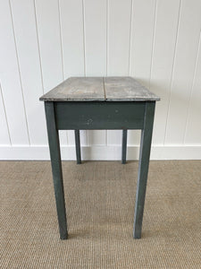 Antique English Country Pine Floral Console Table or Small Desk c1890