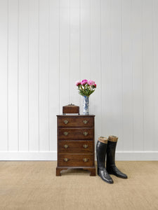 A Small and Delightful Antique English Mahogany Chest of Drawers Dresser or  Nightstand