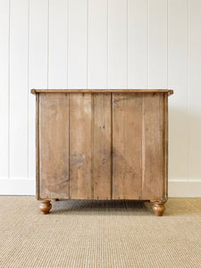 An Antique English Pine Chest of Drawers Dresser Tulip Feet c1890