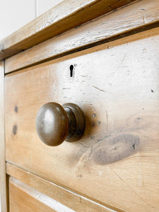 An Antique English Pine Chest of Drawers Dresser Tulip Feet c1890