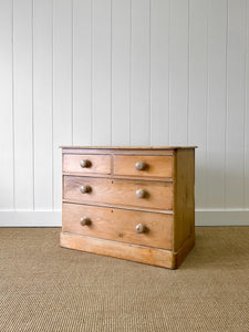 An Antique English Pine Chest of Drawers Dresser c1890