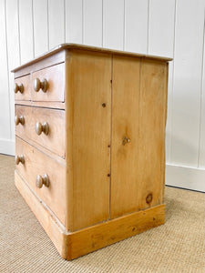 An Antique English Pine Chest of Drawers Dresser c1890