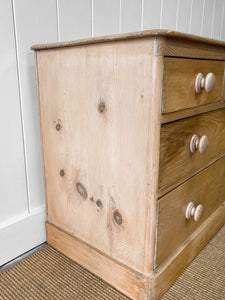 An Antique English Pine Chest of Drawers Dresser c1890