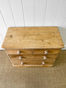An Antique English Pine Chest of Drawers Dresser c1890