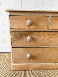 An Antique English Pine Chest of Drawers Dresser c1890