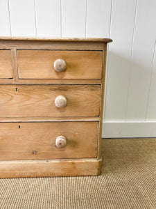 An Antique English Pine Chest of Drawers Dresser c1890