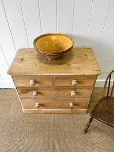 An Antique English Pine Chest of Drawers Dresser c1890