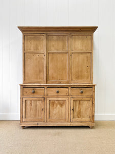 A Large 19th Century English Pine Linen Press Cupboard