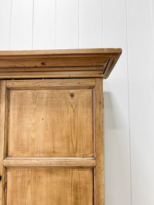 A Large 19th Century English Pine Linen Press Cupboard