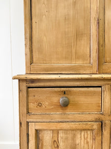 A Large 19th Century English Pine Linen Press Cupboard