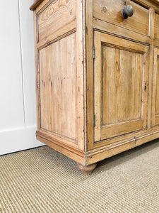 A Large 19th Century English Pine Linen Press Cupboard