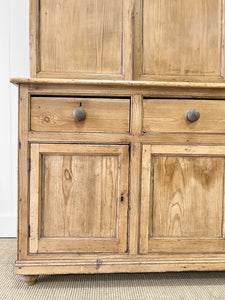A Large 19th Century English Pine Linen Press Cupboard
