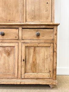A Large 19th Century English Pine Linen Press Cupboard