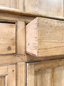 A Large 19th Century English Pine Linen Press Cupboard