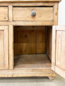 A Large 19th Century English Pine Linen Press Cupboard