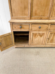 A Large 19th Century English Pine Linen Press Cupboard