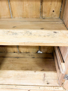 A Large 19th Century English Pine Linen Press Cupboard